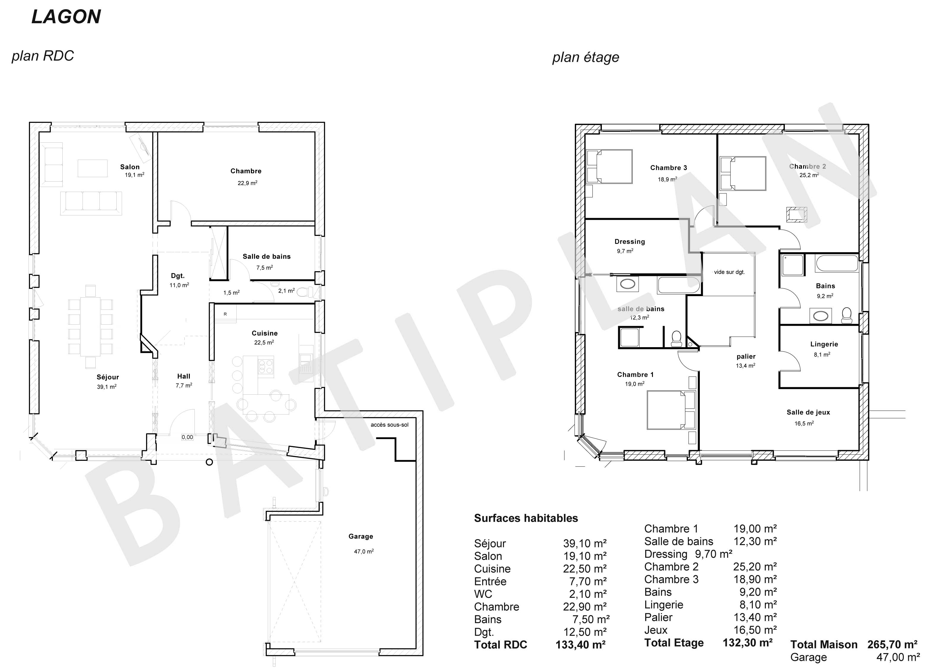 Plan maison Lagon